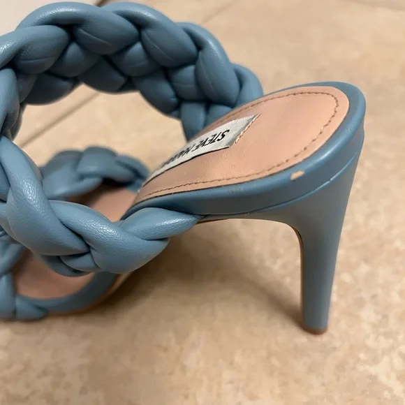 Steve Madden Light Blue Braided Heels Size 8 - Picture 7 of 9
